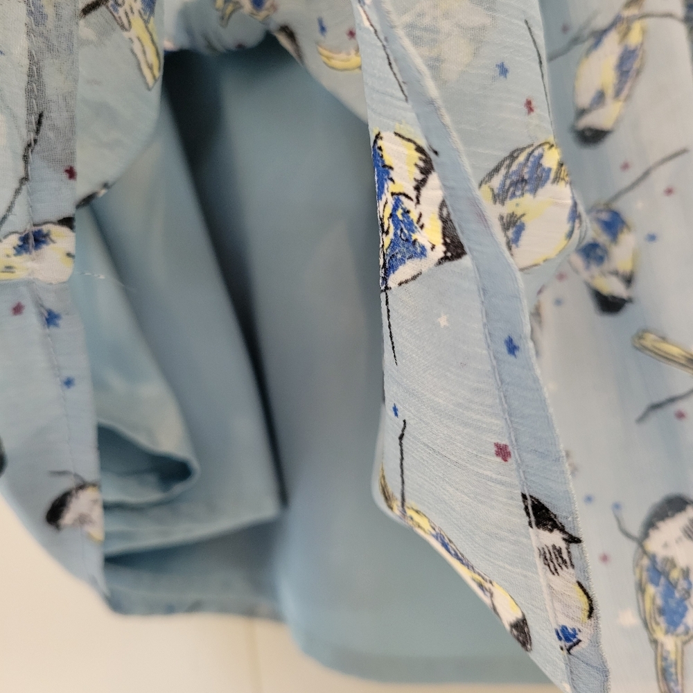 Steve Madden Blue Bird Print Skirt - Picture 3 of 10